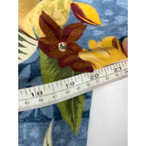 Positive Influence Dress Linen Blue Floral Sheath Pencil Button Midi Vtg Women 6 - Picture 8 of 10